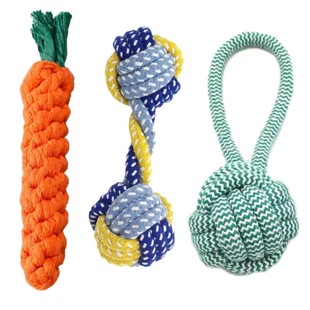 Dog Toy Molar Bite Resistant Teddy Bitter Bear Bome Bite Toy Small and Medium-sized Dog Cotton Rope Pet Supplies