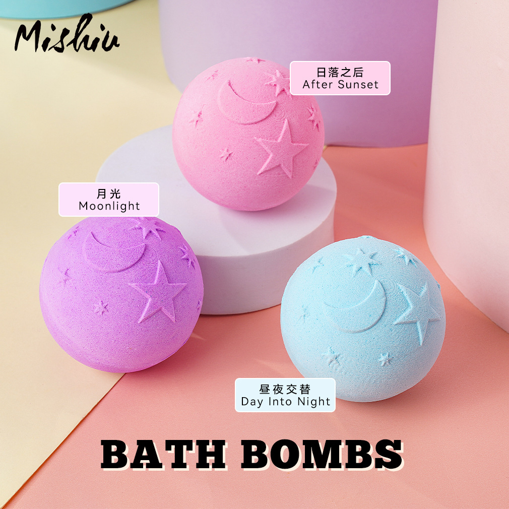Cross border essential oil Bath Bath ball Twilight star Moon colour Bubble Bath Explosion salt bath bombs
