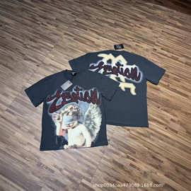 【高版本】跨境批发美式潮牌男装高级感重磅印花纯棉男式高街T恤