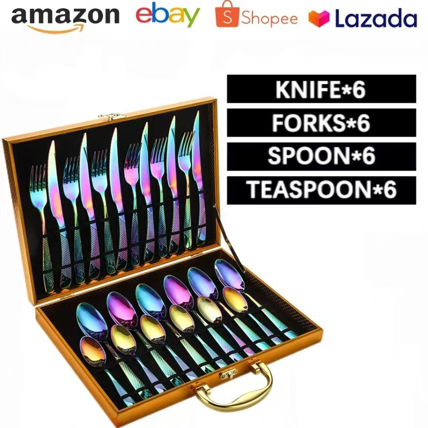 C형 스타 다이아몬드 일루젼 24개 세트(금목 상자)