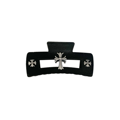Black velvet cross hairpin series ~ oversized grabber small fragrant bow dark trendy cool hair accessories for women