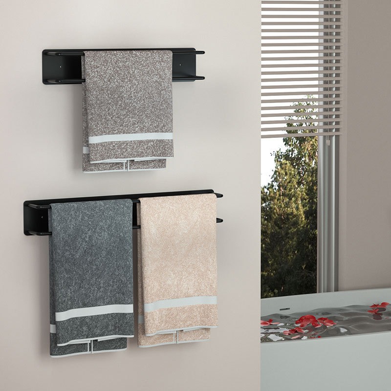 Rack de toallas móviles colgantes sin perforación tipo rack de toallas de baño transfronterizas tipo pared multicapa con barandilla