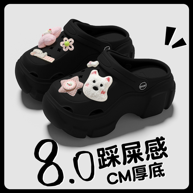孕妇防滑洞洞鞋女款沙滩足弓支撑eva防臭厚底包头凉鞋夏季外穿女|undefined