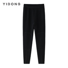 纯山羊绒有缝女士护腰护肚保暖裤12针平纹加弹力丝包缝时尚针织裤