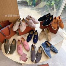 跨镜直销LP乐福鞋女2025新款老钱风英伦真皮软底不累脚流苏懒人鞋