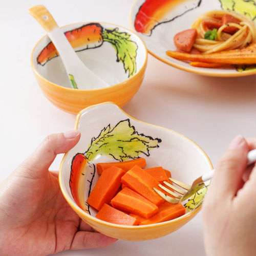 Japanese creative ceramic tableware set home plate dish hand-painted rice noodle bowl salad bowl soup bowl rice bowl
