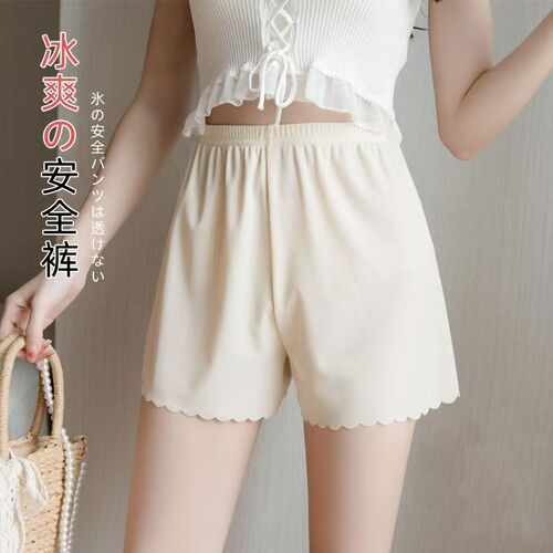 Meat color three-quarter pants anti-exposure for women's large size inside and outside wearing insurance pants, summer thin leggings safety pants wholesale
