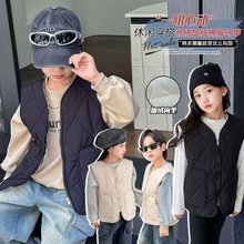 儿童马甲秋冬中大童加绒加厚内穿保暖男女童背心小童外穿坎肩反季