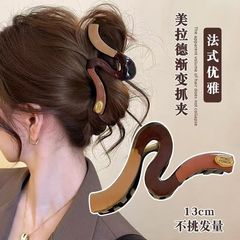 法式简约撞色大号波浪抓夹女秋冬新款高级感鲨鱼夹子脑勺盘发头饰