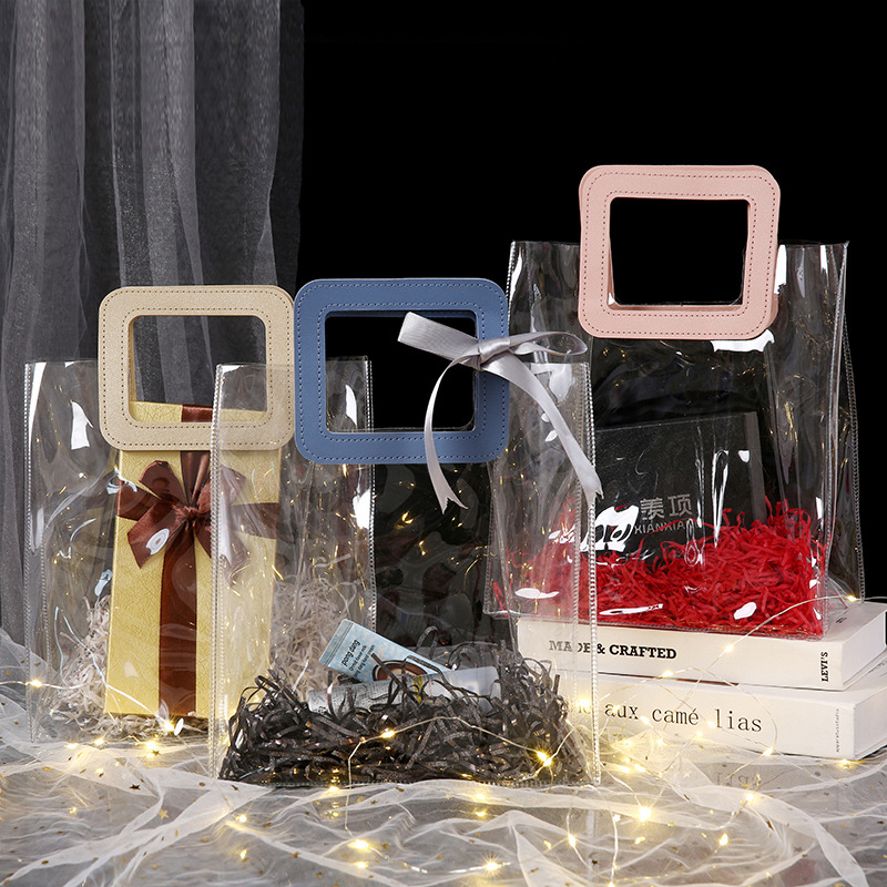 透明PVC手提袋饰品袋结婚喜糖礼品袋ins网红伴手礼袋网红礼品袋