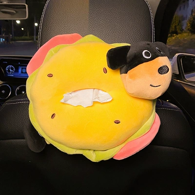 Car Tissue Box Armrest Box Car tissue box/set - hamburg-dog-head-tissue-bag