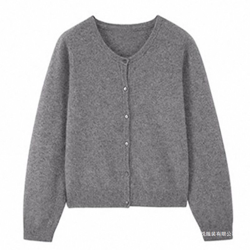 原单意大利女装薄款外单出口欧货绒针织开衫女毛衣外