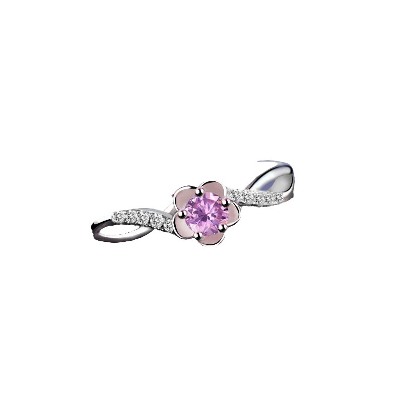 Brand ring with zircon, Aliexpress, silver 925 sample