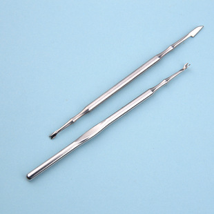 Nail Tool V-Shaped Cuticle Fork Stainless Steel Exfoliating Manicure Cuticle Pusher Double-Ended Steel Pusher