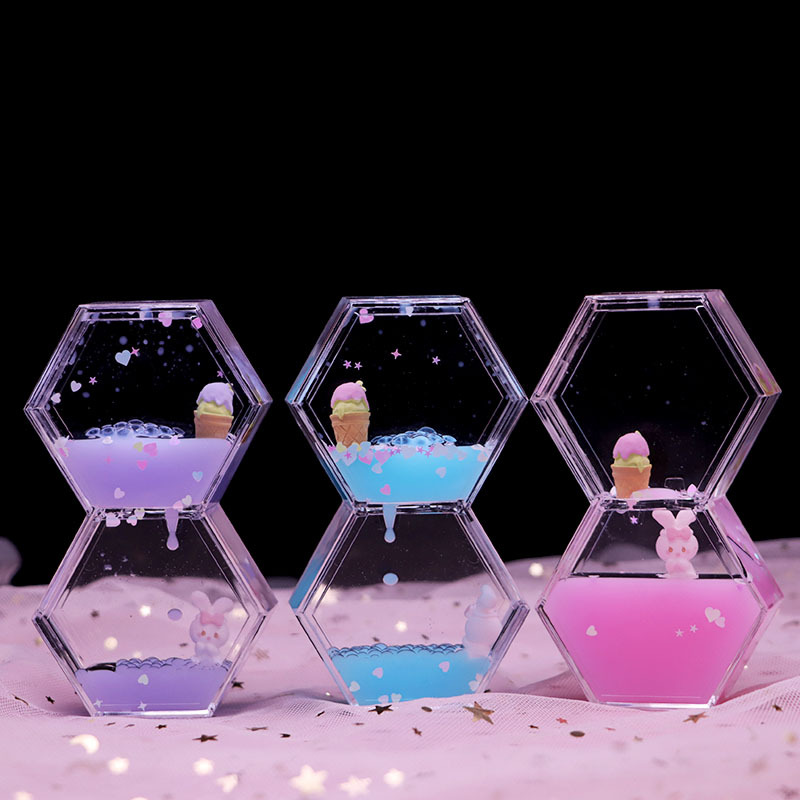 아이스크림 토끼 - 더블 링 오일 방울 [색상 랜덤]