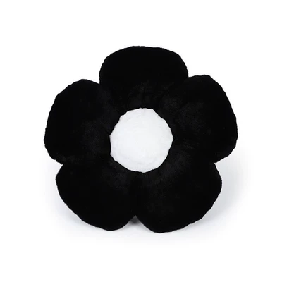Seat cushion, seat cover | Plush Warm Comfortable Anti-Freeze Car - rabbit-fur-flower-waist-with-black-white-core