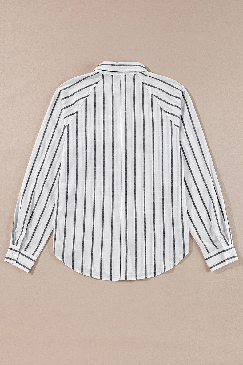 European And American Commuters' Polo Collar Stripes Shirt For Women 12 O1CN016cj9Di22Y3KNngXVB !!1855047131 0 cib
