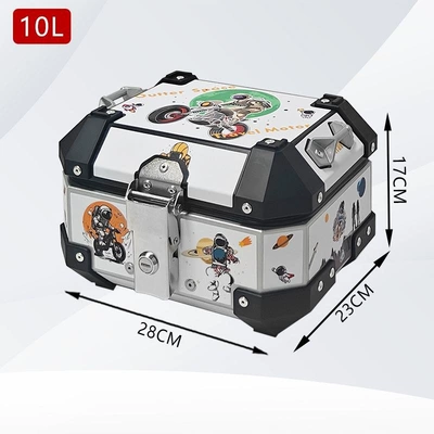 small size | Motorcycle trunk - 10l-space-motorcycle-touring-bag-with-decals-luxurious-lining
