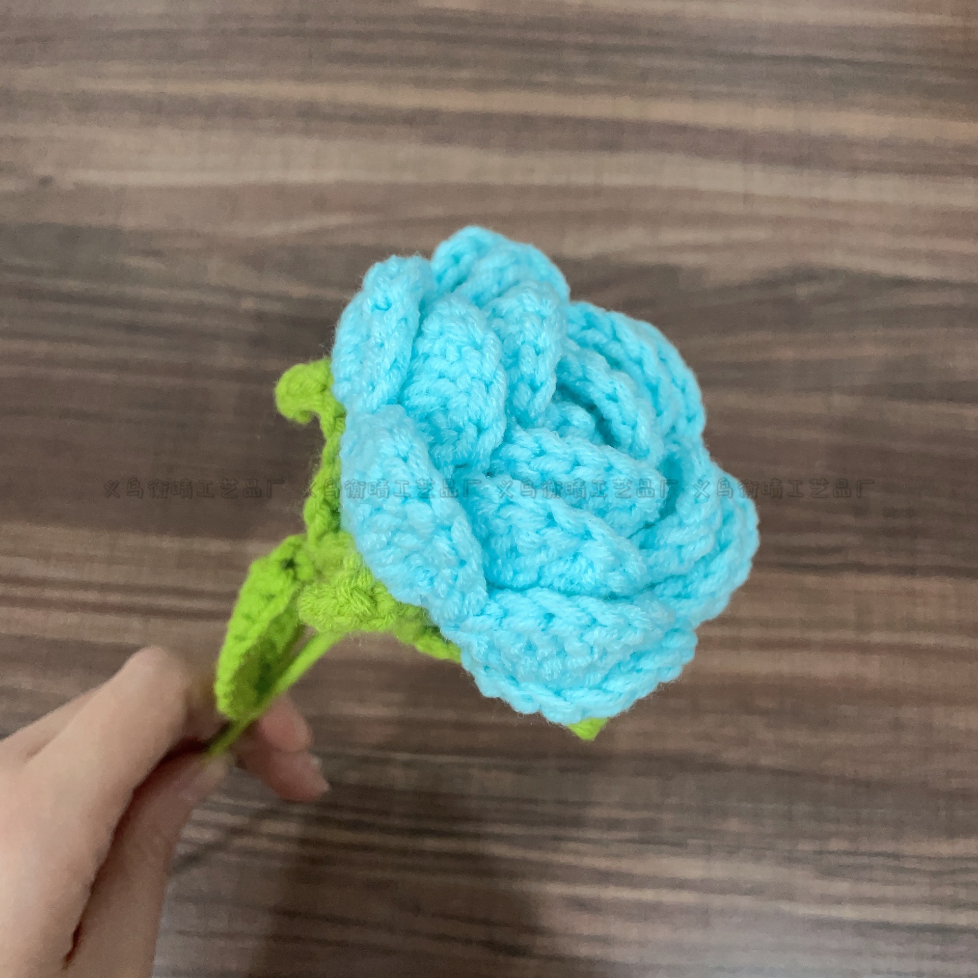 Lily tejido a mano acabado rosa Lily Tulip flor artificial lana ramo regalo