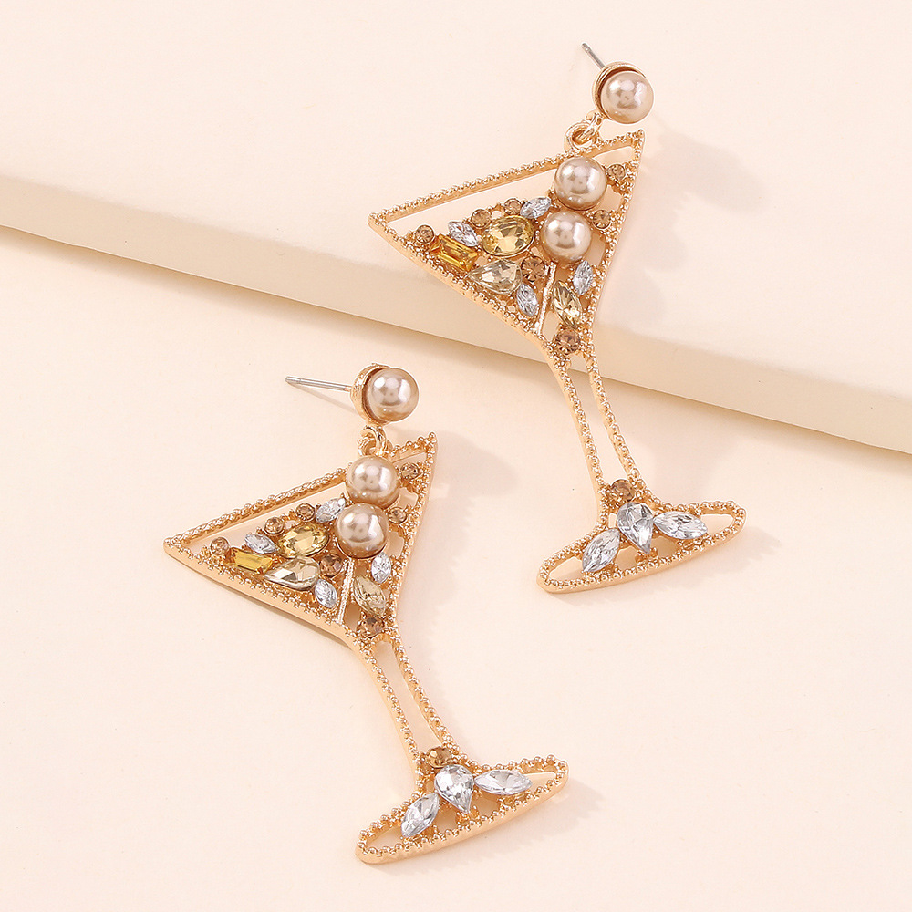 Fashion Goblet Creative Diamond Earrings display picture 2