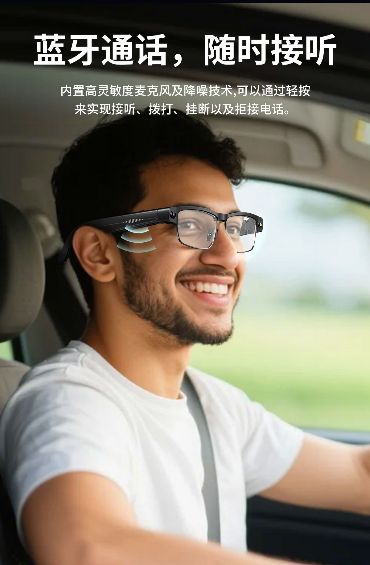 L802S (HeyCyan) 800W Anti-Shake Shooting Recording Bluetooth Call Smart AI Translation Dialogue Smart Glasses