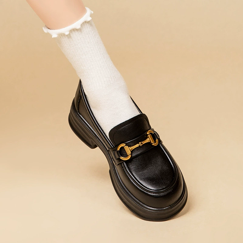 Британская кожаная обувь с металлической пряжкой, женские туфли в горох, натуральная кожа, новые однослойные туфли в Корейском стиле, женские японские Лоферы JK, женская обувь