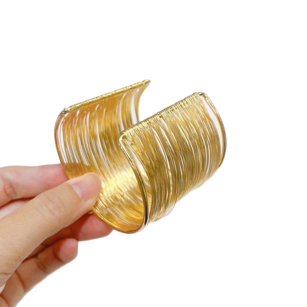 Pulsera de alambre de hierro retro europea y americana de alta calidad de comercio exterior pulsera de moda abierta de metal joyería personalizada