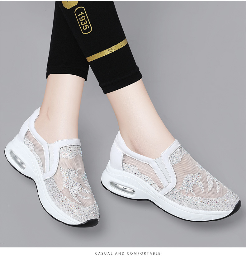 Giày sneaker nữ lưới thoáng khí đế dày phong cách thể thao đa năng — 9131 Màu đen, 9131 màu trắng chi tiết 13
