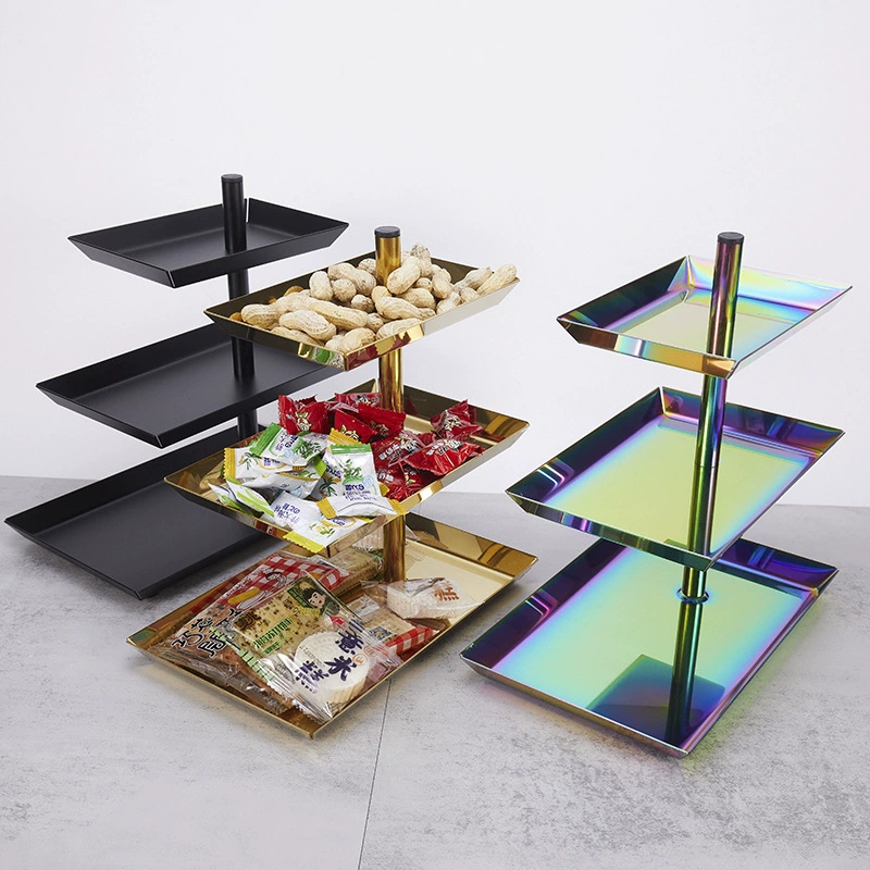 Спот поставляет трехэтажную полку для домашнего домашнего гостиной журнальный столик закуски фруктовая тарелка димсам поднос для торта
