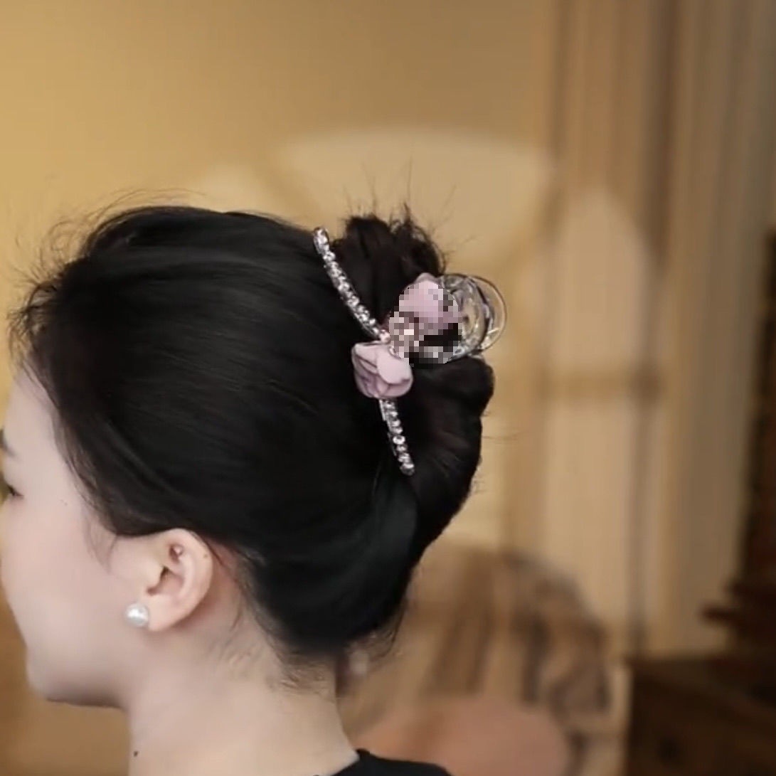 Sentir el cabello de arco nuevo estilo francés elegante coreano gran clip de agarre detrás del cerebro de la broca de pescado clip pequeña explosión femenina