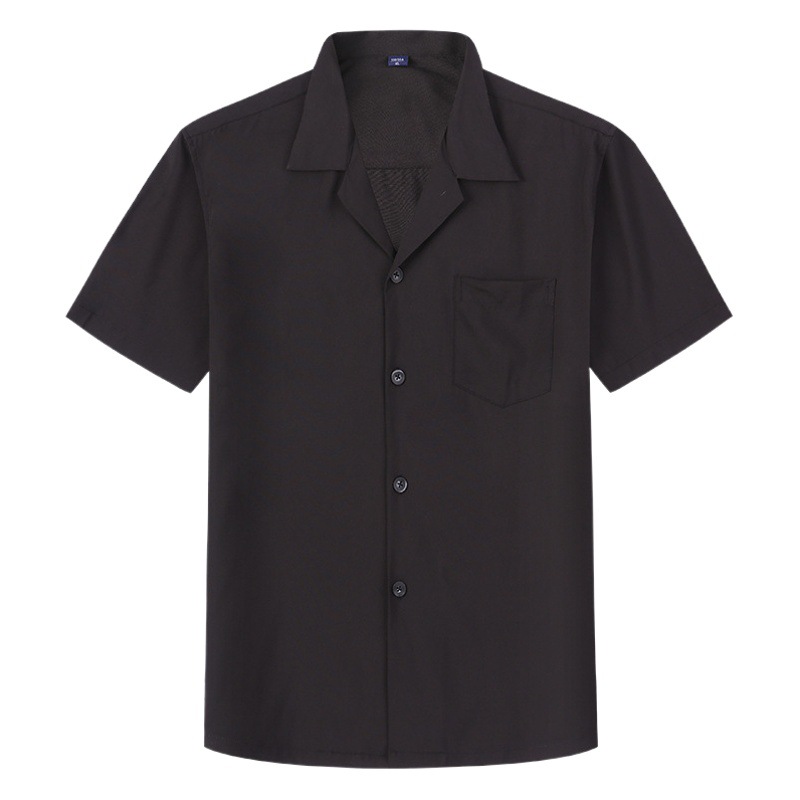 Dongyu 2023 camisa de manga corta de verano para hombres Hawaiano suelta de color sólido solapa casual Camisa de manga corta ordinaria para hombres