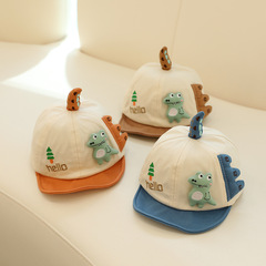 hello小恐龍嬰幼兒帽子春秋薄款男女寶寶鴨舌帽可愛卡通遮陽童帽