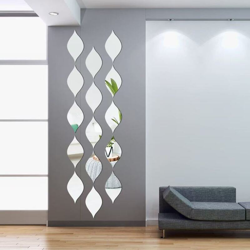 Cross-Border Popular Water Drop Acrylic Wall Stickers Self-Adhesive Punch-Free Mirror Stickers Living Room Bedroom Sofa Background Wall Decoration