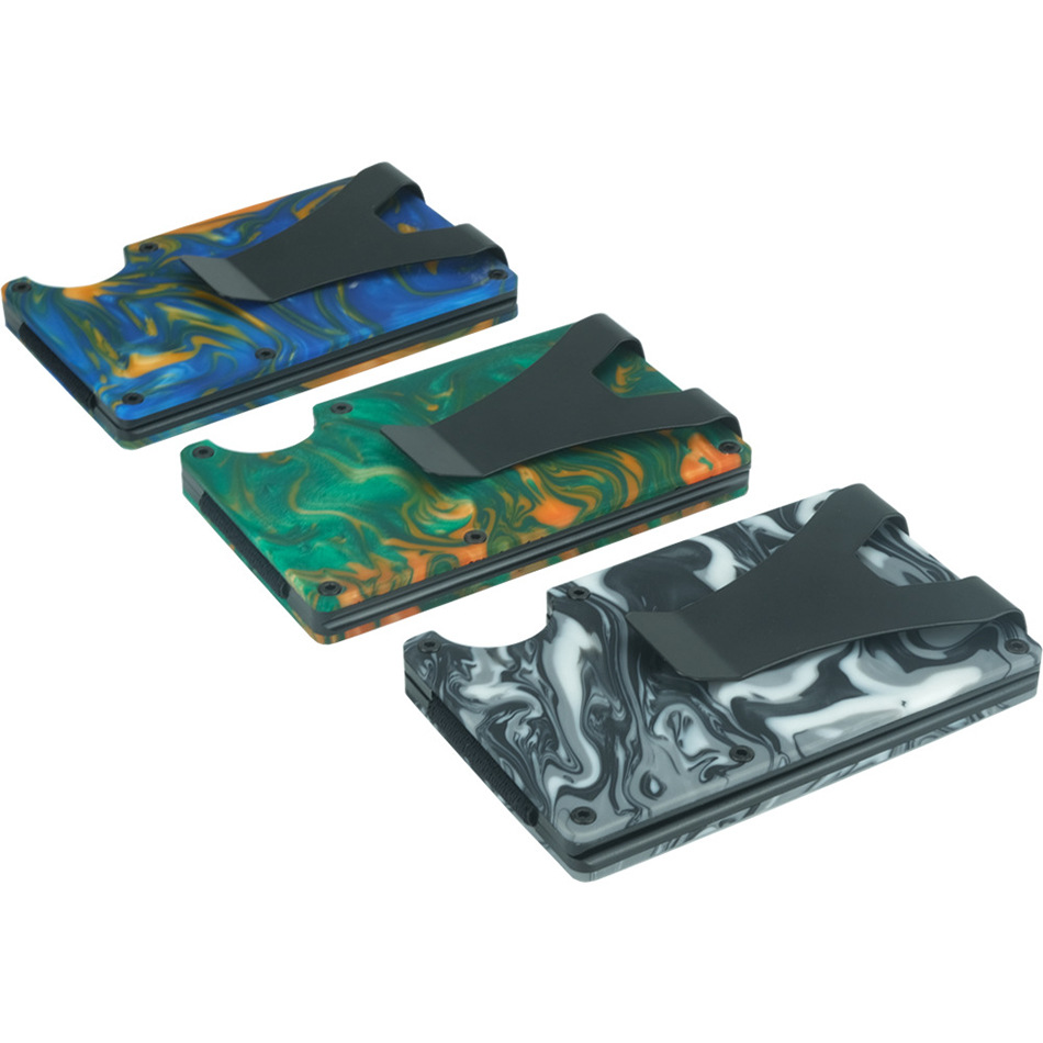 外贸批发新款树脂卡包RFID防盗刷防消磁信用卡套超薄钱包钱夹