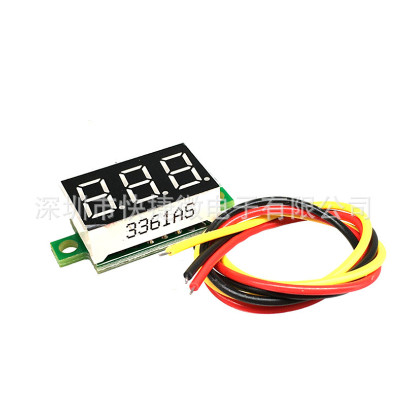 三线直流数显电压表头 0.36寸 LED数字电压表 DC0V-32V 反接保护