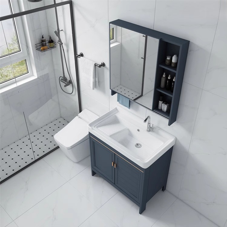 gabinete de baño espacio de piso aluminio tipo hogar pequeño lavabo combinación de lavabo moderno lavabo balcón lavabo