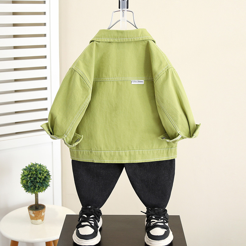 5833 Chaqueta de niño Primavera y otoño 2024 Nueva ropa de otoño para niños Camisa delgada Chaqueta de otoño para niños guapos