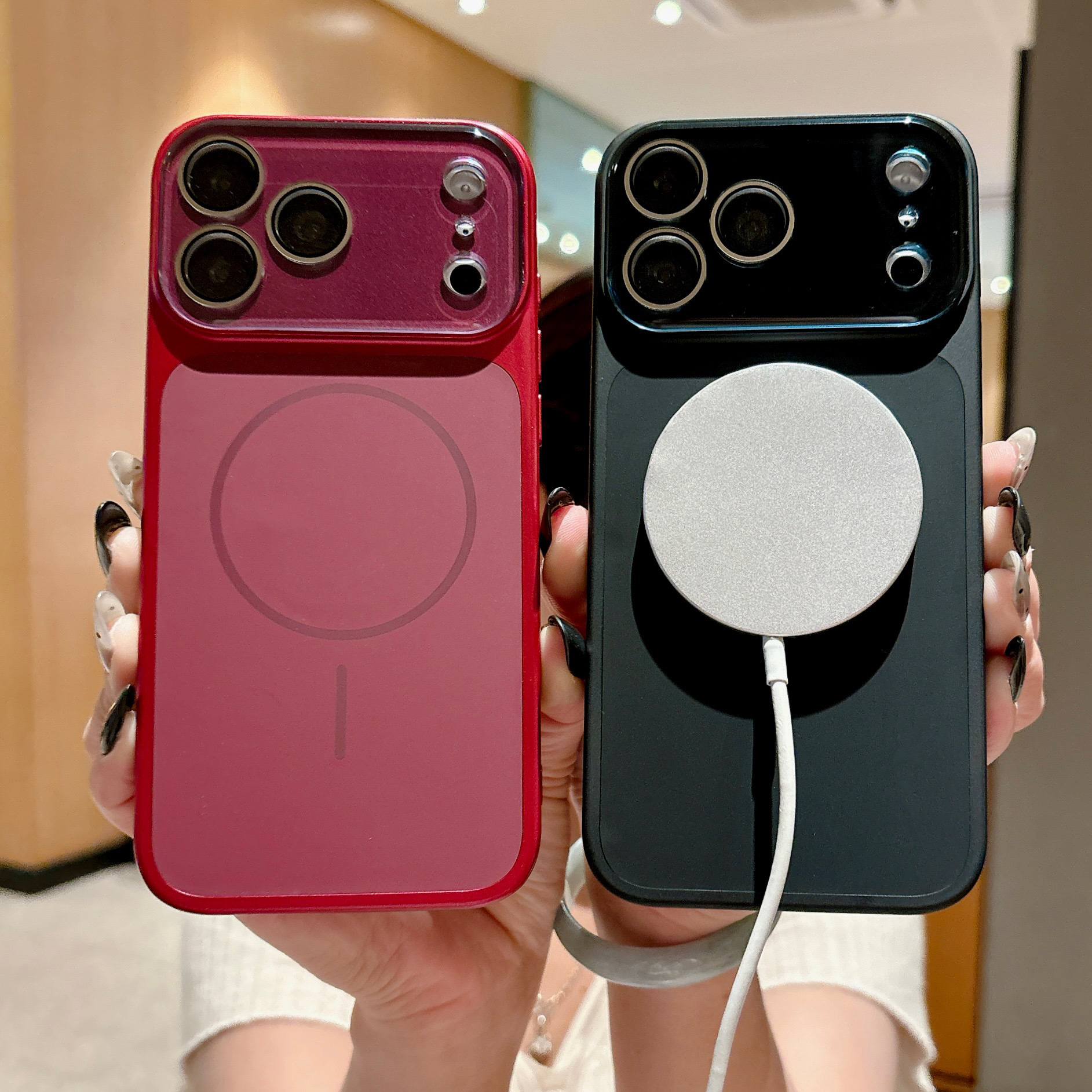 Funda Magnética para iPhone 17 Pro Max 16 de Silicona Líquida Anti-caídas con Protección de Lente image 4