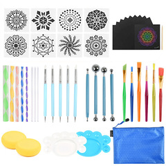 Cross-border Mandala Tool 47-Piece Set Rock Painting Template DIY Doodle Paintbrush Embellishment Stick Painting Tools