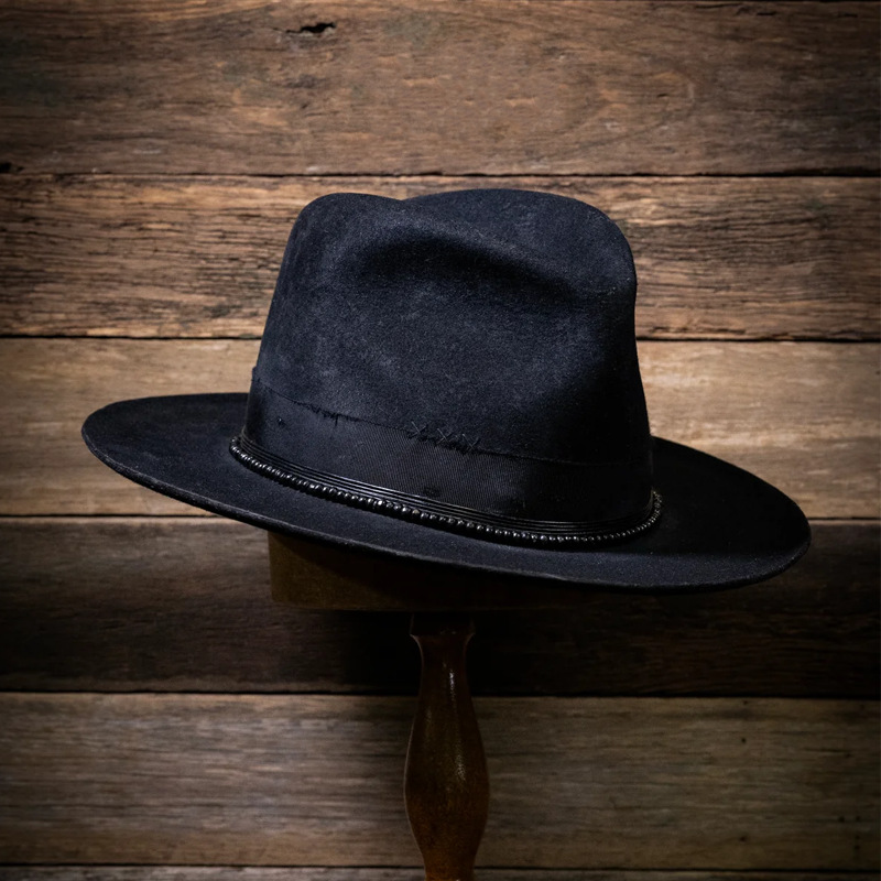 Μαύρο καπέλο με υφασμένη ταινία, μονόχρωμο καπέλο από καθαρό μαλλί, ευέλικτα μοντέρνα καπέλα τζαζ για άνδρες και γυναίκες_voghion.com