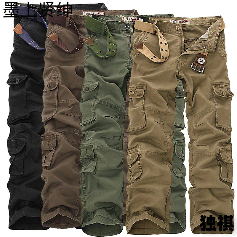 Monos casuales para hombres de Amazon 2023 nuevos pantalones de herramientas lavados casuales de varios bolsillos pantalones casuales de gran tamaño