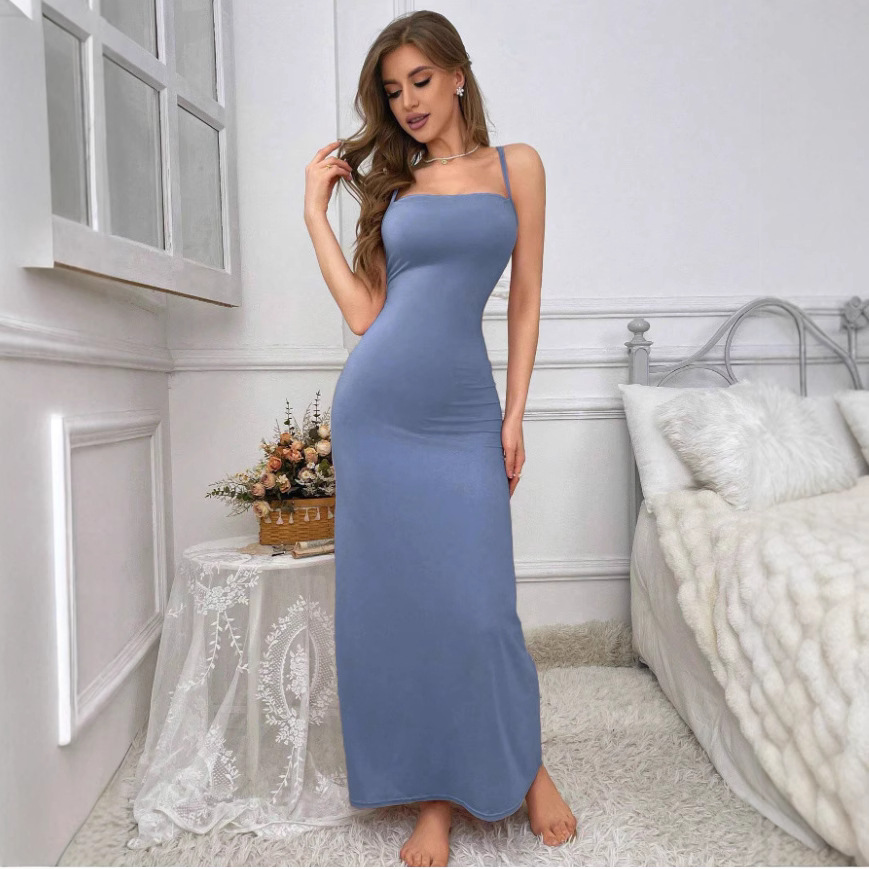 European and American Style Hot-Selling Women's Clothing 2025 Summer New Sexy Backless Tie-Up Slim-Fit Versatile Dress