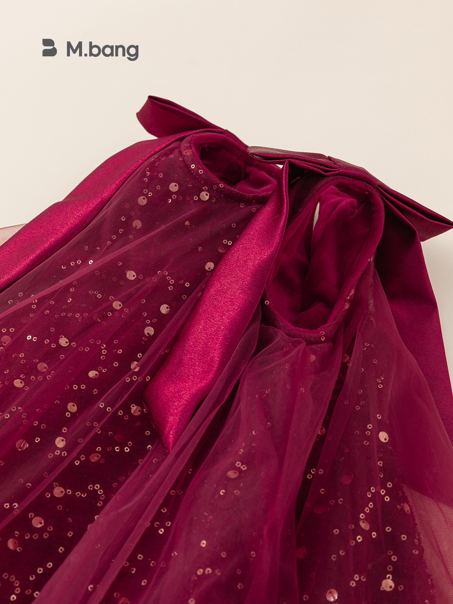 Yubao ropa infantil de niña red de pañuelo de pañuelo vestido de princesa de Navidad Año Nuevo vestido de aniversario vestido de pastel