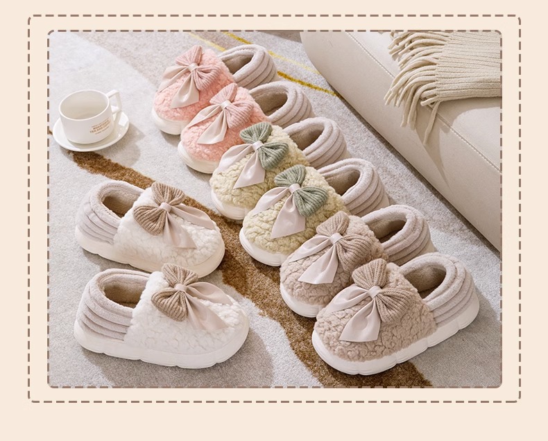 Lady Ladies Plush Slip-On Spring Indoor Cozy Cushioned Non-Slip Indoor Shoes House Shoes_voghion.com