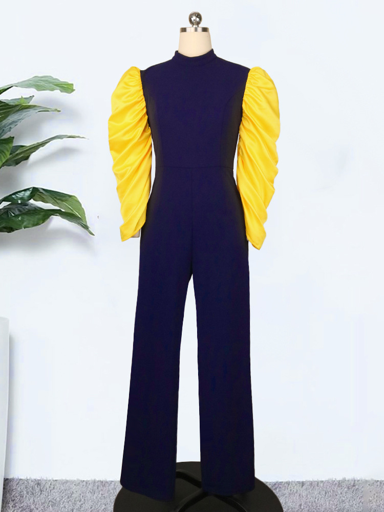 Commuter cómodo SLIM-Fit mono transpirable nuevo nicho encogimiento de hombros plisado manga lugar de trabajo ropa de mujer vestido de mujer