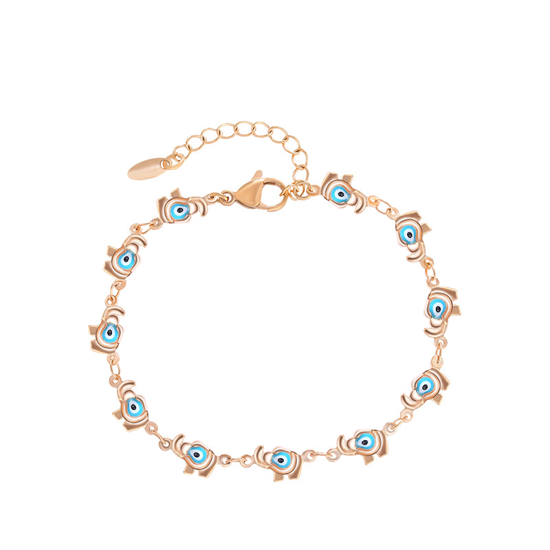 Xuping joyería colorido esmalte Ojo del diablo pulsera dibujos animados lindo moda elefante aleación pulsera femenina al por mayor