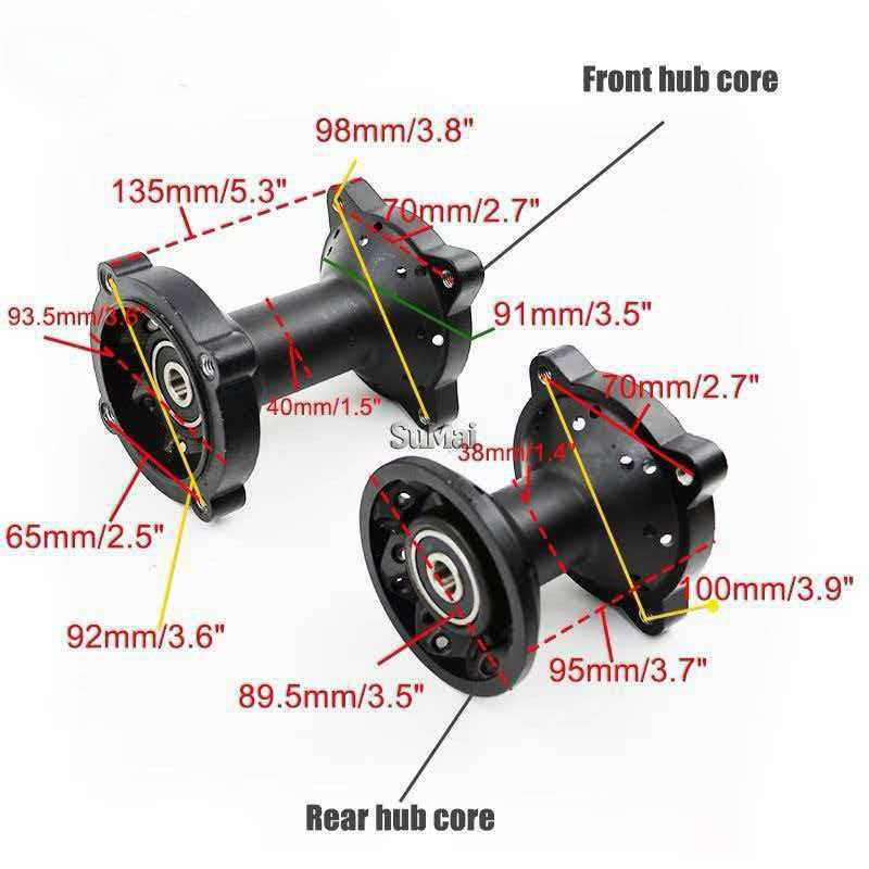 Off-Road Motorcycle Wheel Rim Hub Core L Aluminum Wheel Hub Drum Core 10 Inches 12 Inches 14inch 17inch Steel Rim Hub