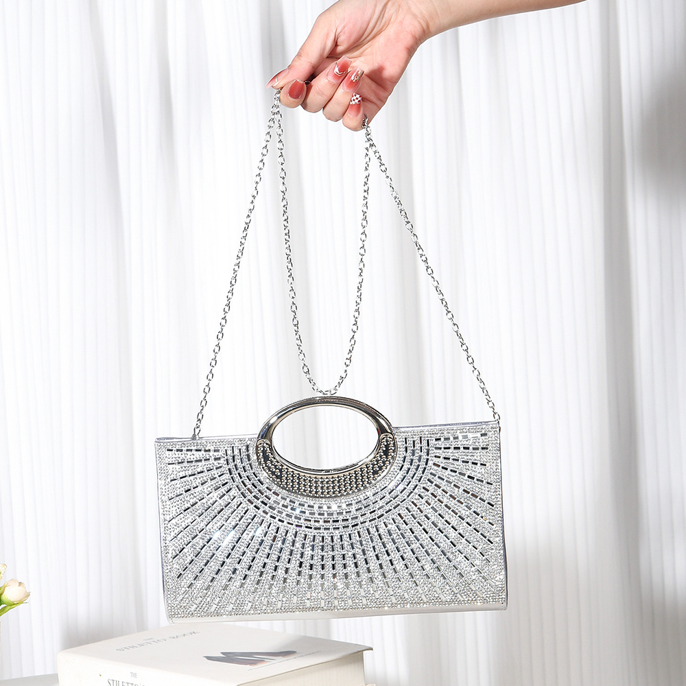 Evening Handbag Shiny Rhinestone Striped Clutch For Weddings_voghion.com