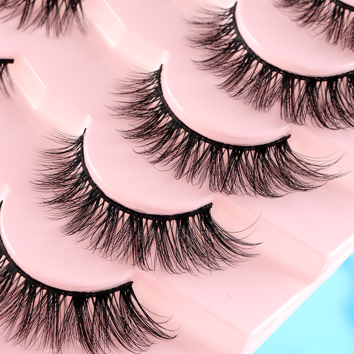 Pestañas elegantes líderes Pestañas postizas 3D de estilo europeo y americano, rizadas naturales y gruesas, diez pares de pestañas postizas enteras