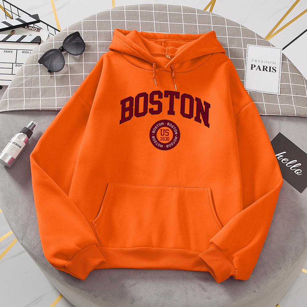 Boston City Us Founded In 1630 Hoodies Women Warm Comfortabl